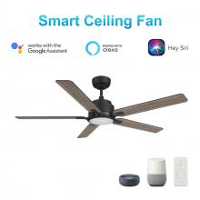  VS525J-L12-BG-1 - Espear 52-inch Smart Ceiling Fan with Remote, Light Kit Included, Works with Google Assistant, Amazo